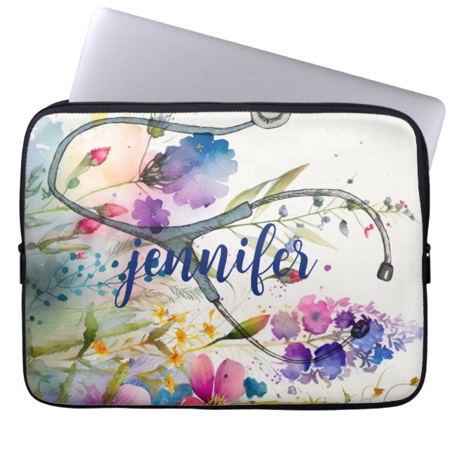 Personalized Gift for Nurse Mom Monogram  Laptop Sleeve (Front)