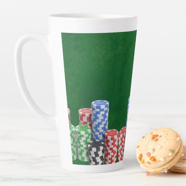 Personalized Gift for Poker Players Latte Mug (In Situ)
