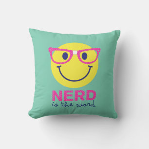 Personalized Gift for Smart Kids Nerd is the Word Throw Pillow