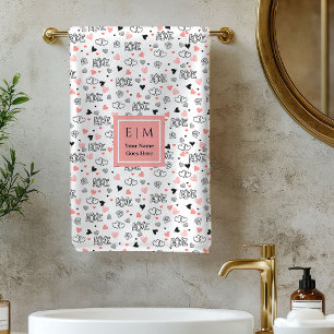 Personalized Gift for Wife Valentine Bath Towel