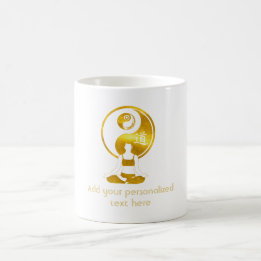 Personalized Gift For Yoga Instructor Gold YinYang Coffee Mug