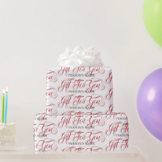 Personalized Gift For You Retro Typography Pattern Wrapping Paper