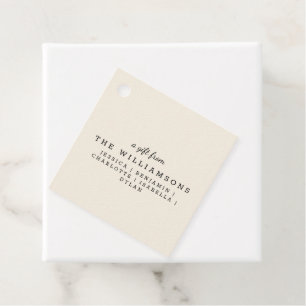 Personalized Gift From Modern Elegant Ivory Cream Favour Tags