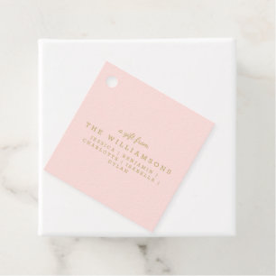 Personalized Gift From Modern Elegant Pink Gold Favour Tags