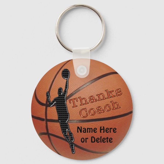 Personalized Gift Ideas for Basketball Coach Keychain (Front)
