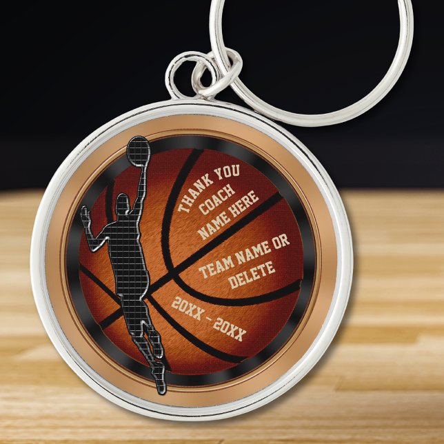 Personalized, Gift Ideas for Basketball Coaches, Keychain (Gift ideas for basketball coaches. Personalized basketball keychains. Senior night basketball gifts.)