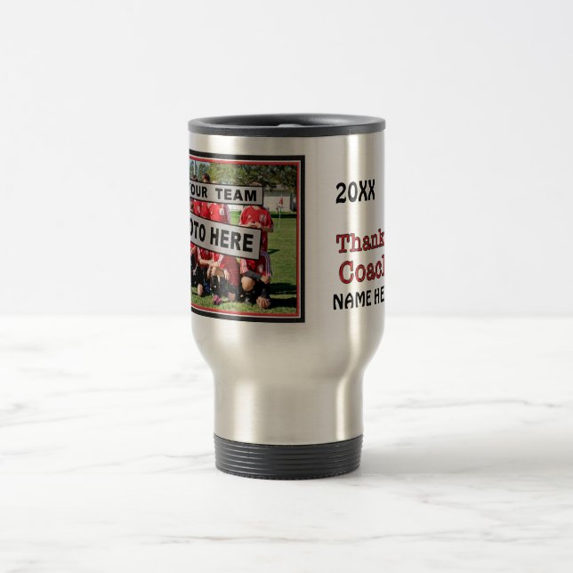 Personalized Gift Ideas for Coaches  Soccer Travel Mug (Center)