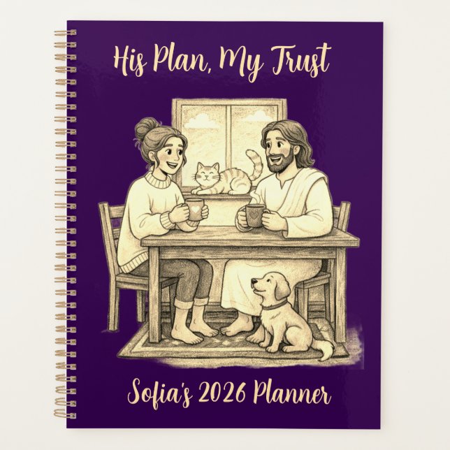 Personalized Gift. Jesus Christian Faith Planner (Front)