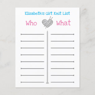 Personalized Gift Knit List