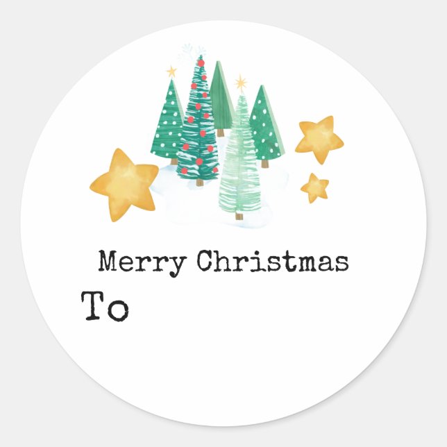 Personalized Gift Name Stickers - Christmas Tree (Front)