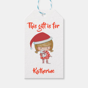 Personalized/ Gift Tag/ Christmas Chibi Girl Tags