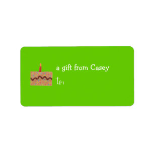 Personalized gift tag label -- cake theme