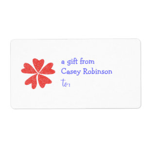 Personalized gift tag label -- floral design