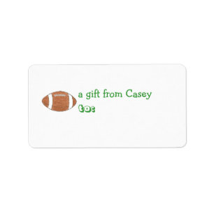 Personalized gift tag label -- football theme