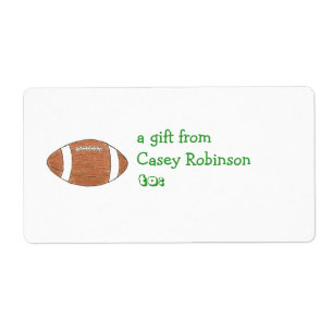 Personalized gift tag label -- football theme