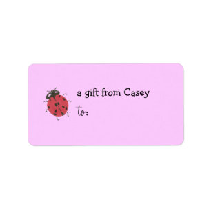 Personalized gift tag label -- ladybug theme