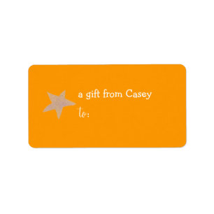 Personalized gift tag label -- star theme
