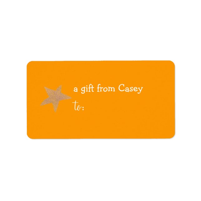 Personalized gift tag label -- star theme (Front)