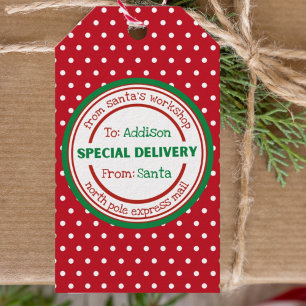 Personalized Gift Tag Special Delivery from Santa