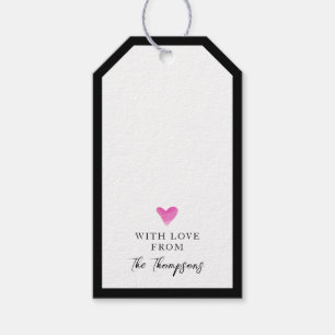 Personalized Gift Tags Hand Drawn Watercolor Heart