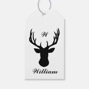 Personalized Gift Tags - Stag Deer Head
