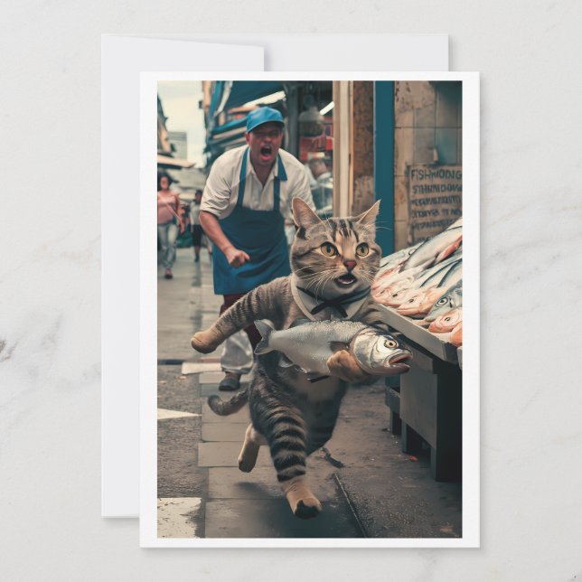 Personalized Gift: Whimsical 'Fishy Fiasco' Photo Holiday Card (Front)