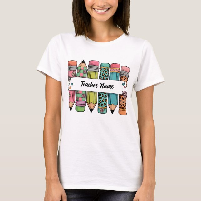 Personalized gift with the teacher's name T-Shirt (Front)