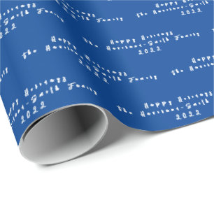 Personalized Gift Wrap Blue and White HAMbyWG