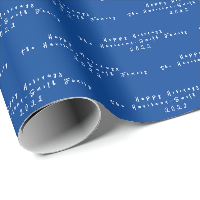 Personalized Gift Wrap Blue and White HAMbyWG (Roll Corner)
