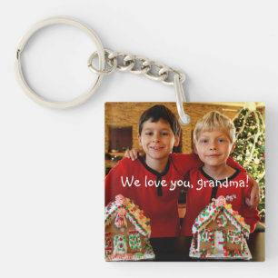 Personalized Gifts For Grandma Square Key Chain