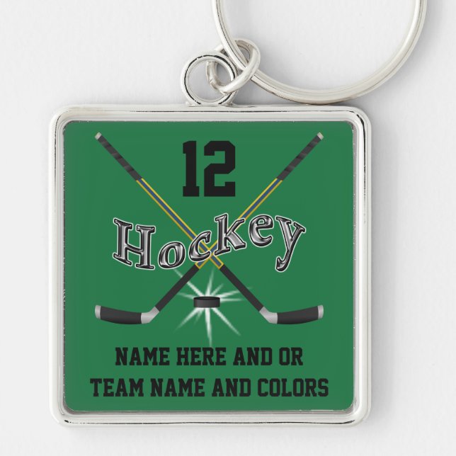 Personalized Gifts for Hockey Players, Keychains (Front)
