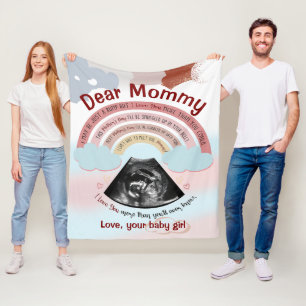 Personalized Gifts For Mom To Be Dear Mommy I May  Fleece Blanket
