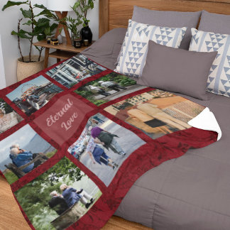 Personalized Gifts for Older Parents Couples Red Sherpa Blanket