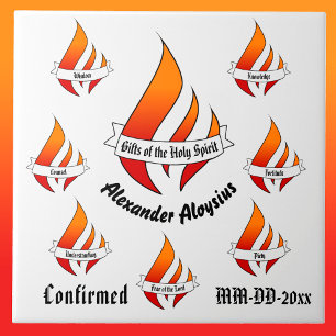 Personalized Gifts of the Holy Spirit Confirmation Tile