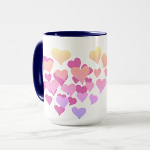 Personalized Gifts Valentine's Day, Pink Hearts Mug