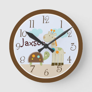 Personalized "Giggle Gang Giraffe &Turtle" Clock