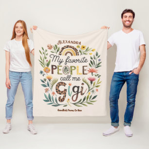 ❤️Personalized GIGI Gifts Add Grandkids Names Fleece Blanket