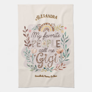 ❤️Personalized GIGI Gifts Add Grandkids Names Kitchen Towel