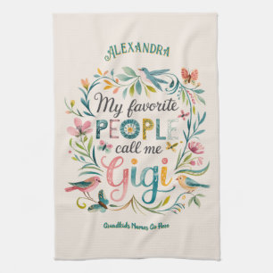 ❤️Personalized GIGI Gifts Add Grandkids Names Kitchen Towel