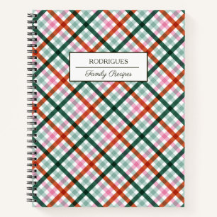 Personalized Gihgham Family Recipe Notebook