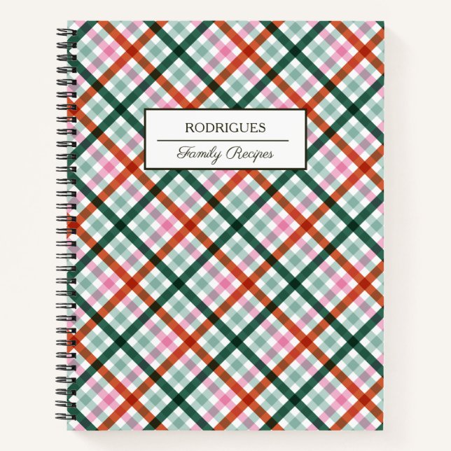 Personalized Gihgham Family Recipe Notebook (Front)