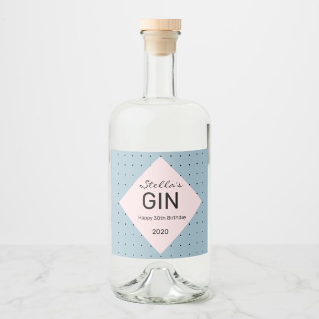 personalized gin bottle label (Front)