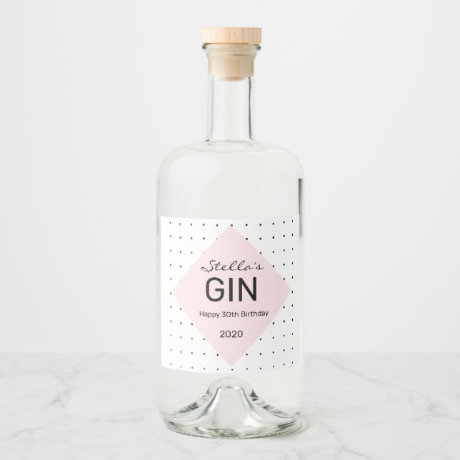personalized gin bottle label (Front)