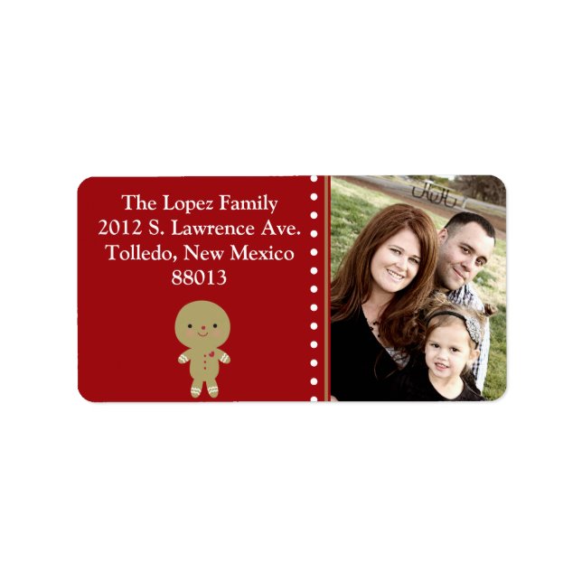 Personalized Ginger Bread Man  Mailing Label (Front)