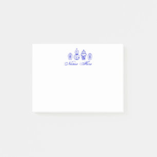 Personalized Ginger Jar Blue  White Sticky Notes