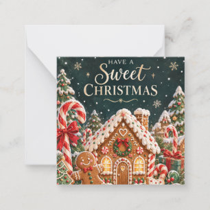 Personalized Gingerbread Christmas with Candy,cake Card