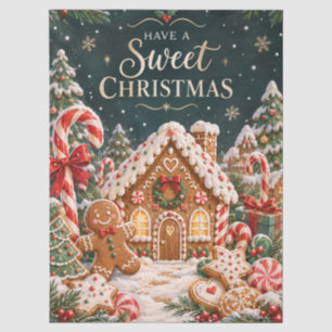 Personalized Gingerbread Christmas with Candy,cake Tissue Paper