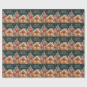 Personalized Gingerbread Christmas with Candy,cake Wrapping Paper
