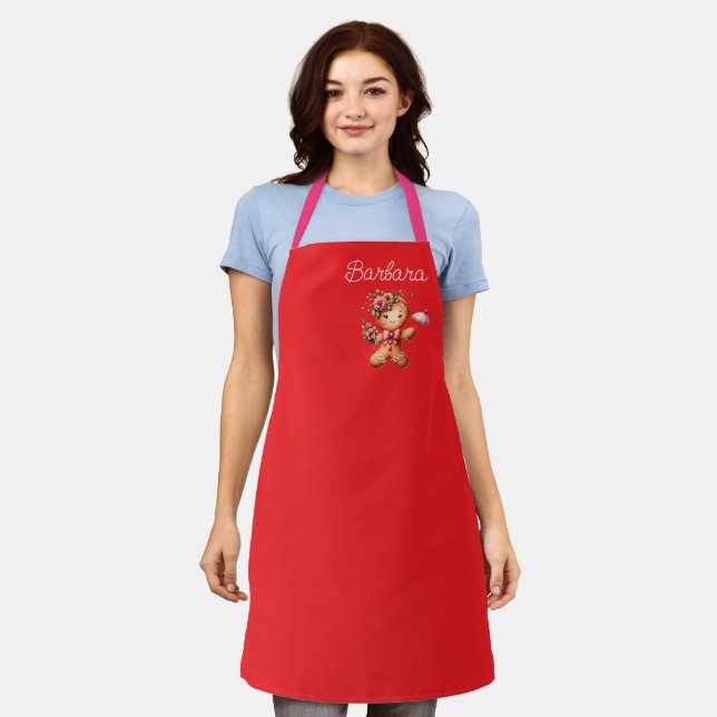 Personalized Gingerbread Cookie  Apron (Worn)