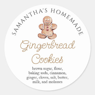 Personalized Gingerbread Cookies Bakery Classic Round Sticker